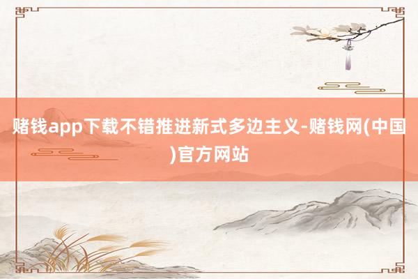 赌钱app下载不错推进新式多边主义-赌钱网(中国)官方网站