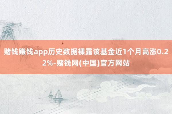 赌钱赚钱app历史数据裸露该基金近1个月高涨0.22%-赌钱网(中国)官方网站