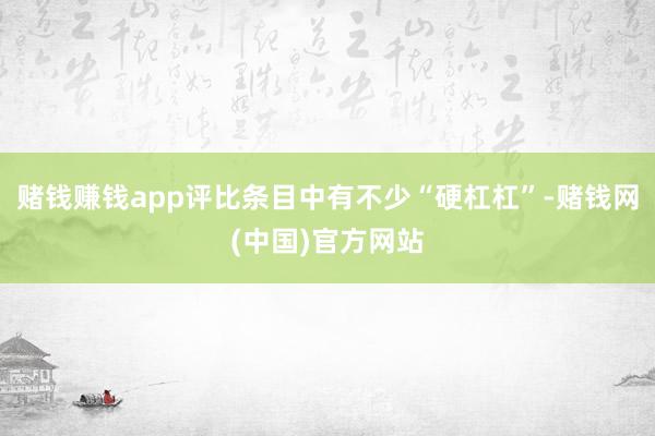 赌钱赚钱app评比条目中有不少“硬杠杠”-赌钱网(中国)官方网站