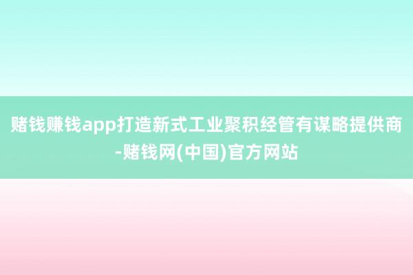 赌钱赚钱app打造新式工业聚积经管有谋略提供商-赌钱网(中国)官方网站