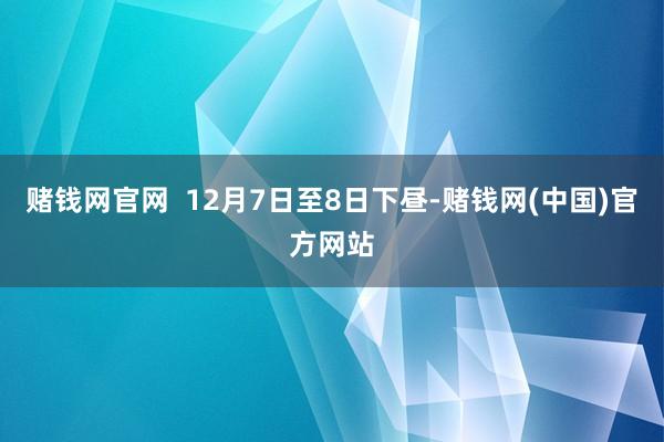 赌钱网官网  12月7日至8日下昼-赌钱网(中国)官方网站
