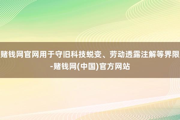 赌钱网官网用于守旧科技蜕变、劳动透露注解等界限-赌钱网(中国)官方网站