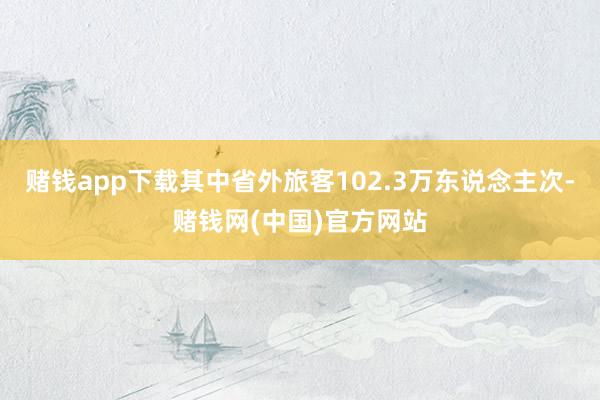 赌钱app下载其中省外旅客102.3万东说念主次-赌钱网(中国)官方网站