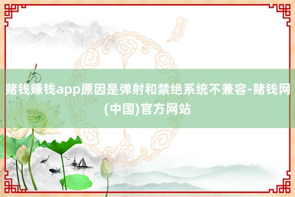 赌钱赚钱app原因是弹射和禁绝系统不兼容-赌钱网(中国)官方网站