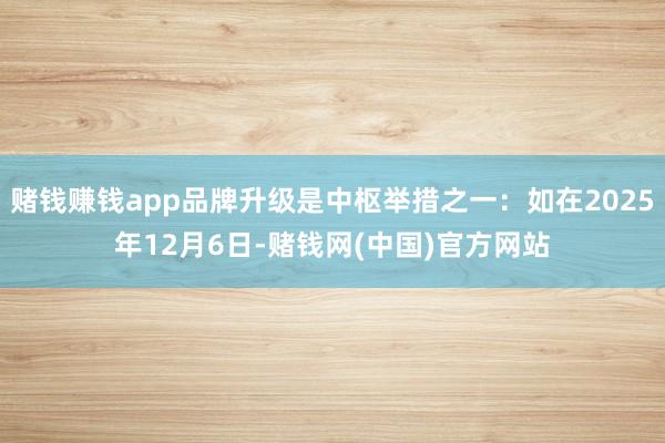 赌钱赚钱app品牌升级是中枢举措之一：如在2025年12月6日-赌钱网(中国)官方网站
